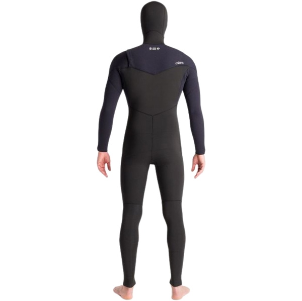 2025 C-Skins Hombres Nuwave Session 5/4/3mm Chest Zip Con Capucha Neopreno C-NSE54MH - Black / Black X / White